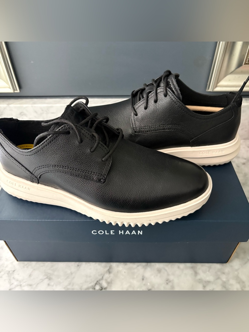 Cole Haan Grand+ Men's Black Leather Oxford Shoe Size 8 Dress Business Casual